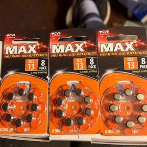BOGO SALE CVS MAX. HEARING AID BATTERIES. SIZE 13